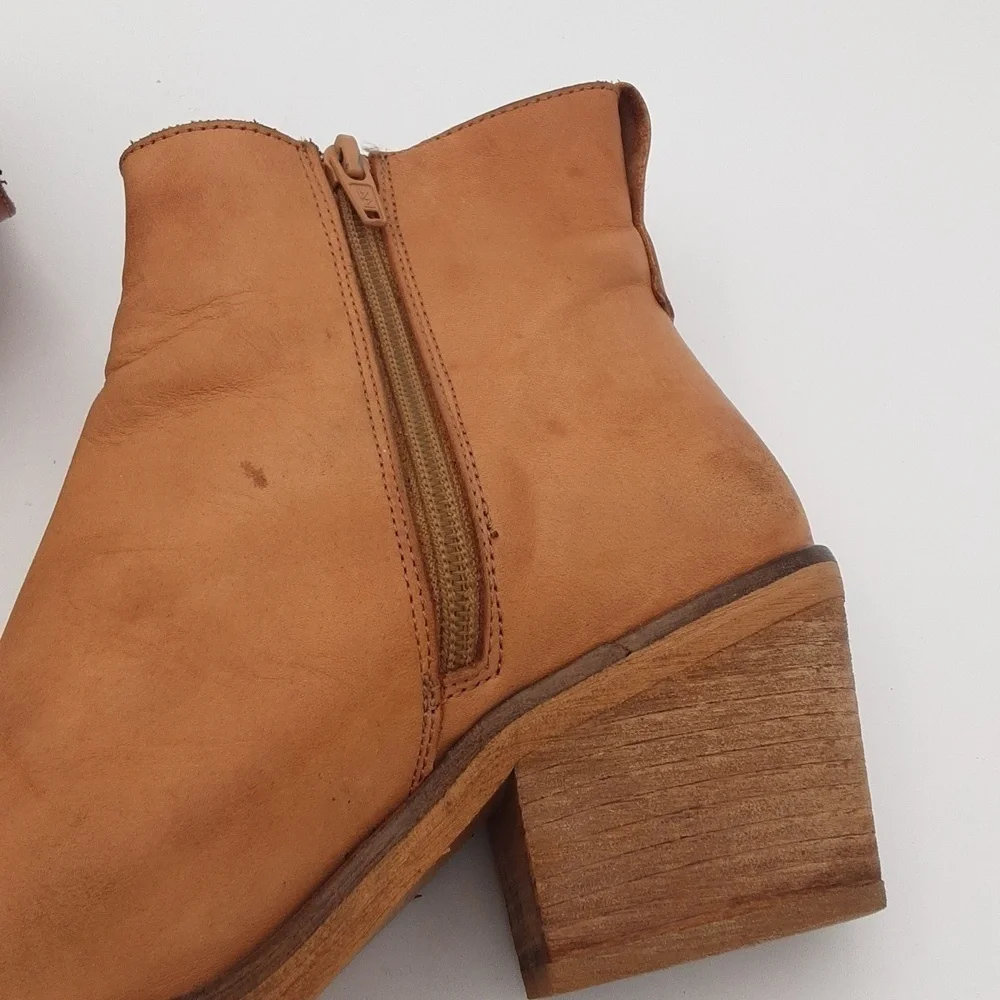 Mala vita ankle boot leather tan women 39 western festival rodeo casual y2k